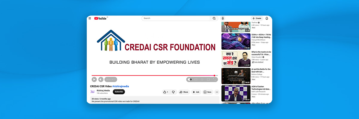 CREDAI CSR Video — Corporate Film by Rishiraj Media